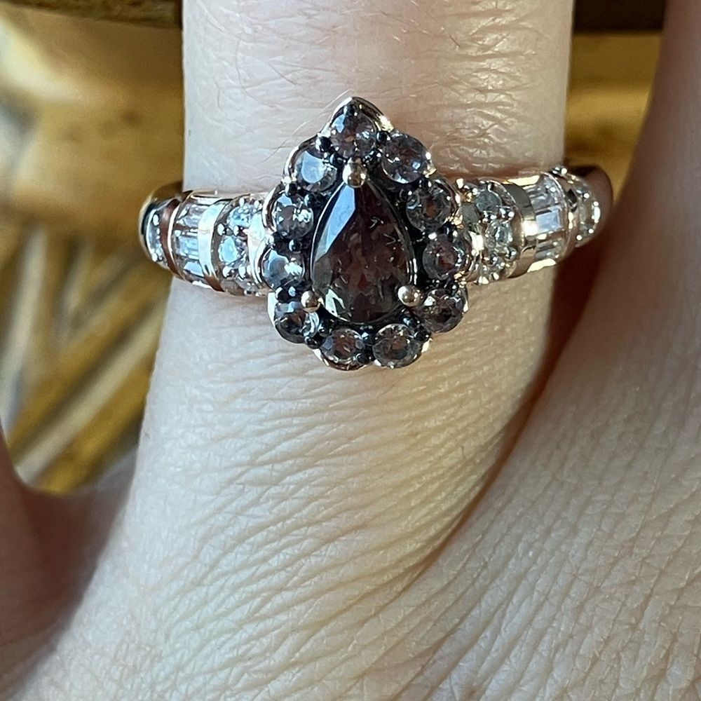 Color Changing Garnet Moissanite Sterling Silver Ring Size 6